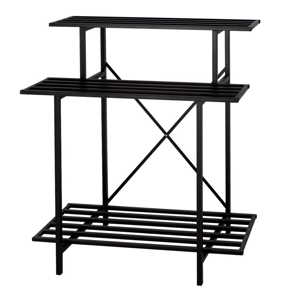 Zhongma 3 Tier Sturdy Plant Stand Space-Saving Heavy Duty Plant Holder for Home Indoor and Outdoor, L35.43 xW17.32 x H39.37 inch, 660 LBS Capacity & Heavy Duty Construction. …