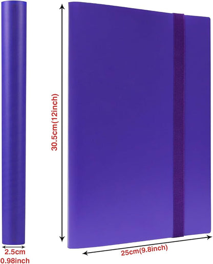 GEAoffice Card Binder 9 Pocket, 360 Pockets Trading Card Album Folder, Side Loading Collection Folder for MTG, TCG, Sports (Purple)