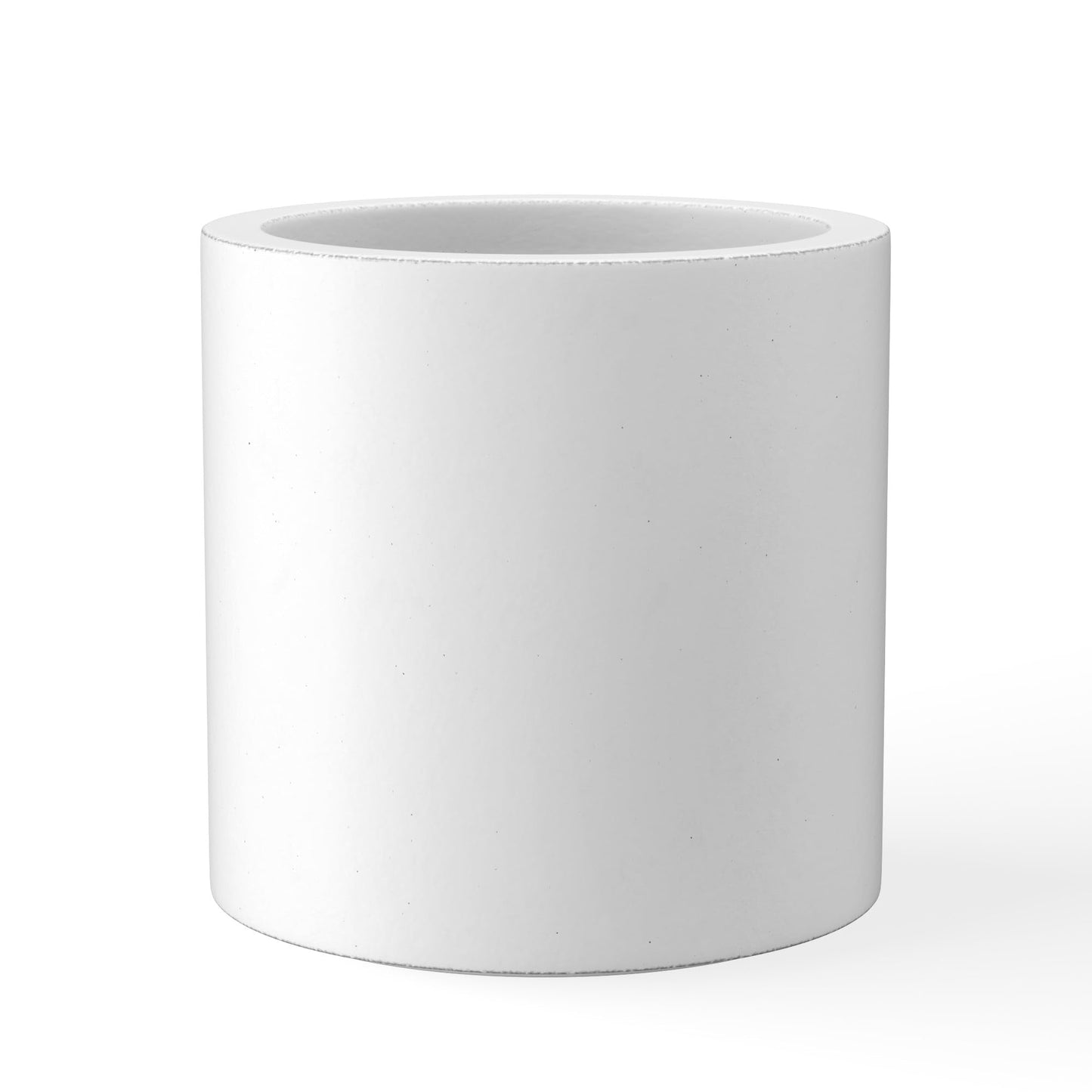 Kante 12.6" Dia Round Concrete Planter, Modern Style Large Cylindrical Plant Pot with Drainage Hole and Rubber Plug for Indoor Outdoor Patio, Pure White