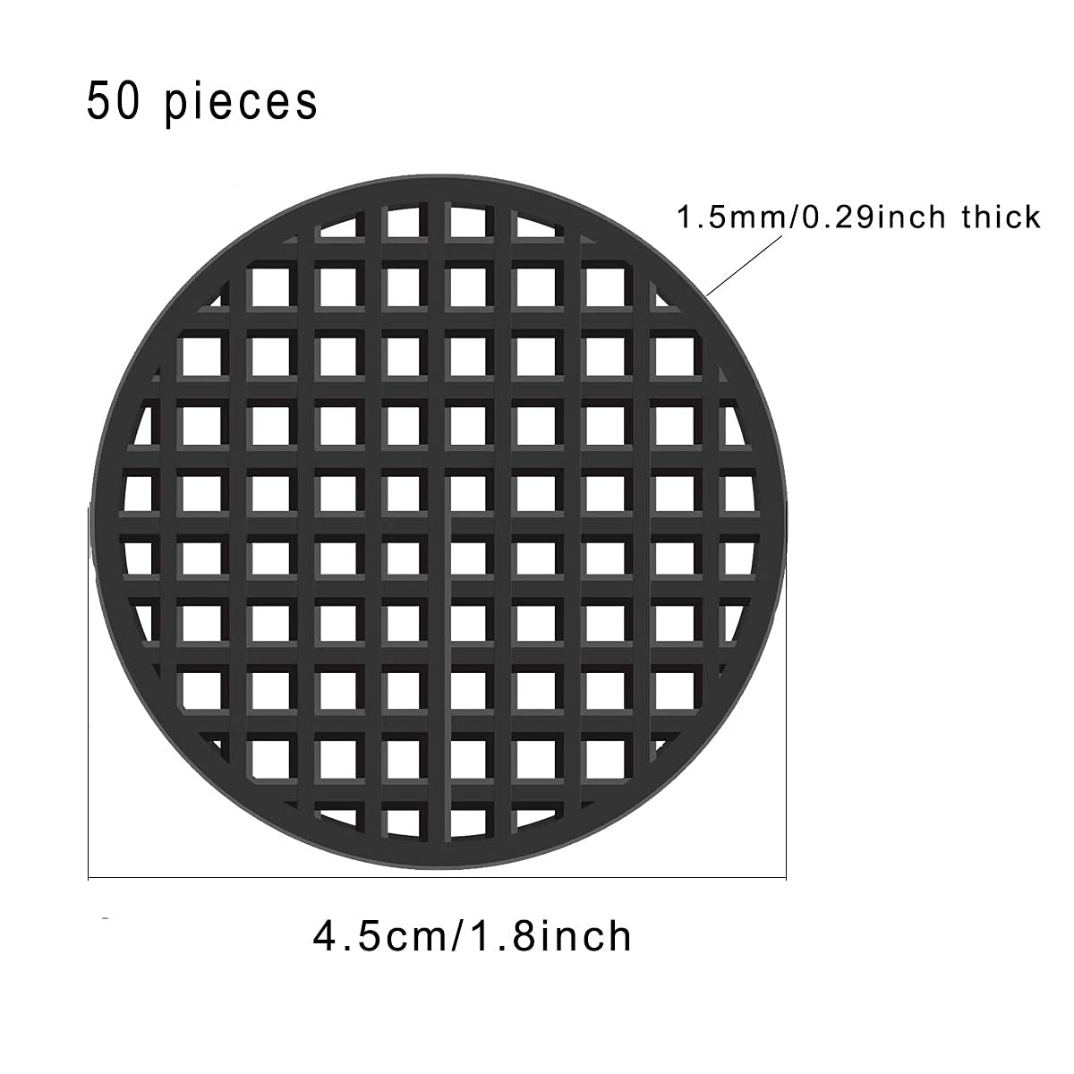 100 Pcs Plant Pot Hole Mesh Pads,Round & Square Flower Pot Drainage Covers,Bonsai Bottom Grid Mat,Prevent Soil Loss, Durable Reusable,Breathable,3 Sizes (50PCS 1.8", 30PCS 2.16", 20PCS 2.9")
