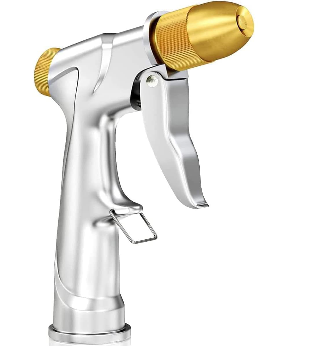 ESOW Garden Hose Nozzle, 100% Heavy Duty Metal Spray Gun with Full Brass Nozzle, 4 Watering Patterns Watering Nozzle- High Pressure Pistol Grip Sprayer for Watering Plants, Car Wash and Showering Dog