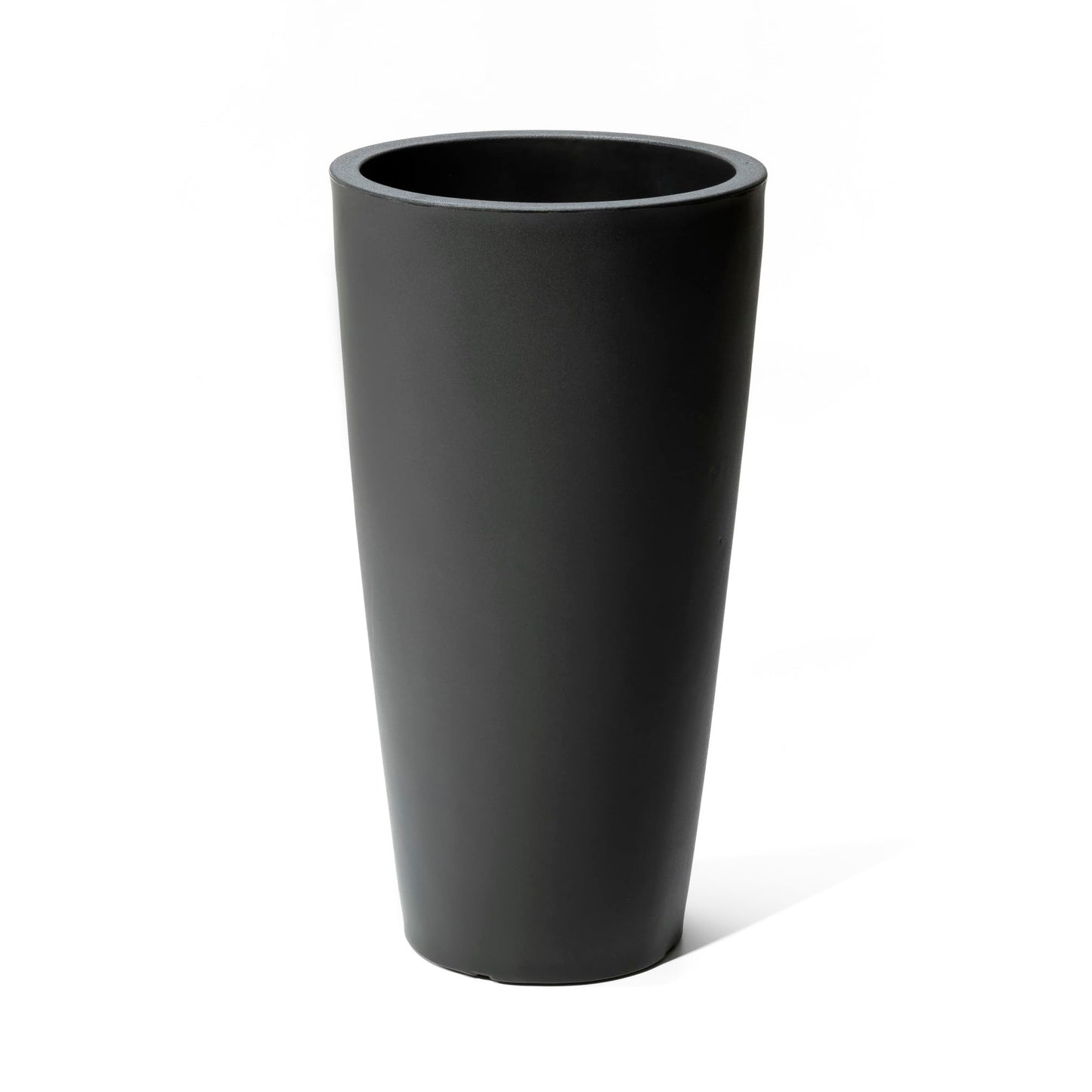 Step2 Tremont Tall Round Tapered Planter, 28" Tall, Indoor/Outdoor Plants, Efficient Drainage, Durable Resin, Onyx Black