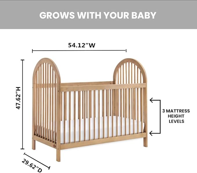 Soho Baby Everlee Convertible Island Crib, Honey Wood