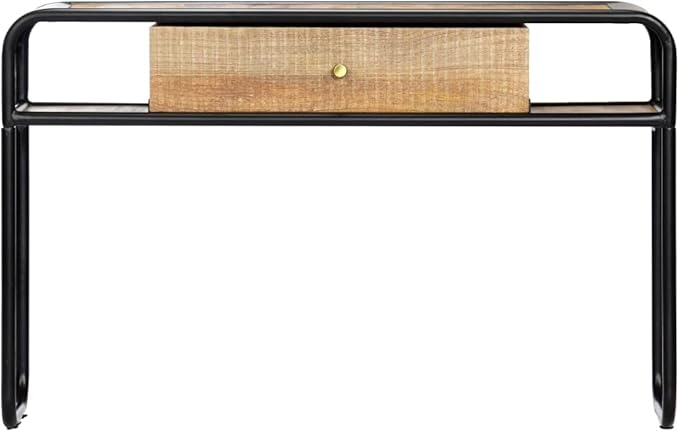 Console Table with 1 Drawer and 2 Compartments, 46.5"x11.8"x29.5" Solid Mango