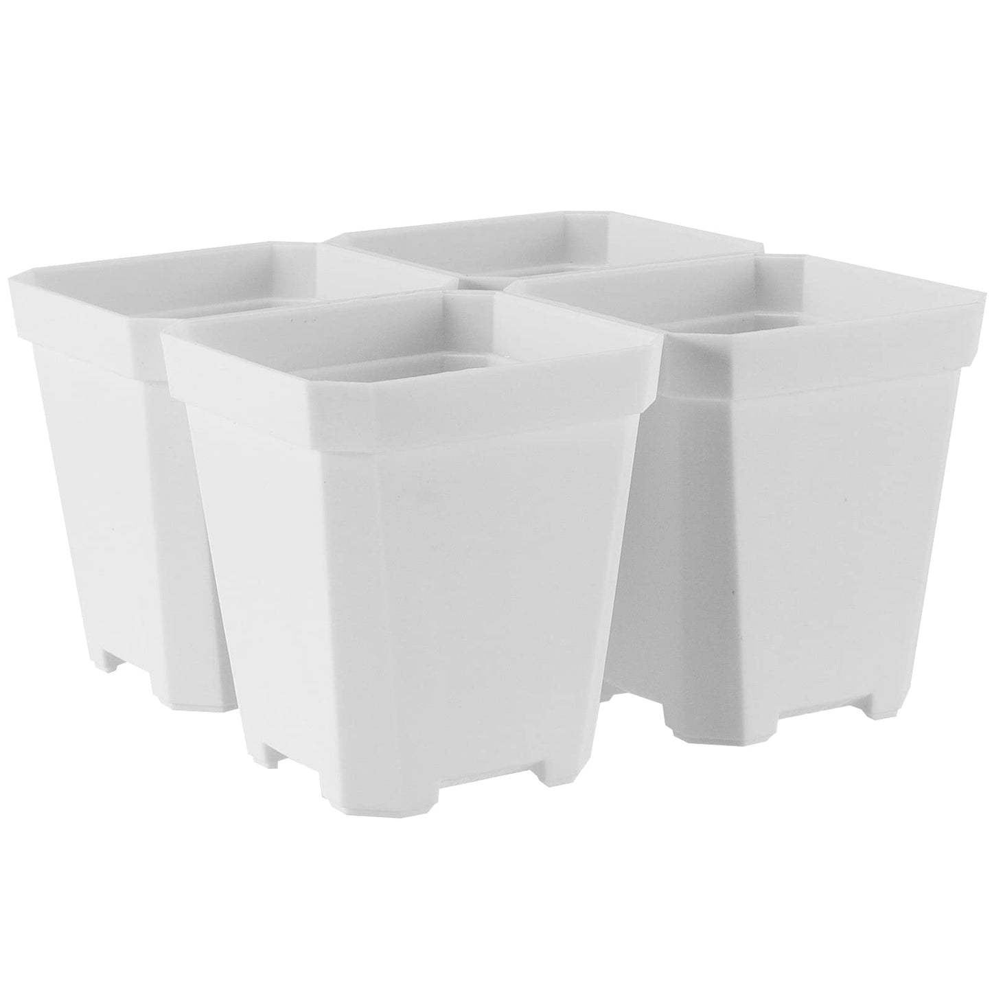 JOIKIT 120 Pack 3 Inch White Square Nursery Pot, Plastic Square Plant Pot with Drainage Hole, Seedling Nursery Transplant Planter for Indoor, Outdoor, Garden, Office, Balcony