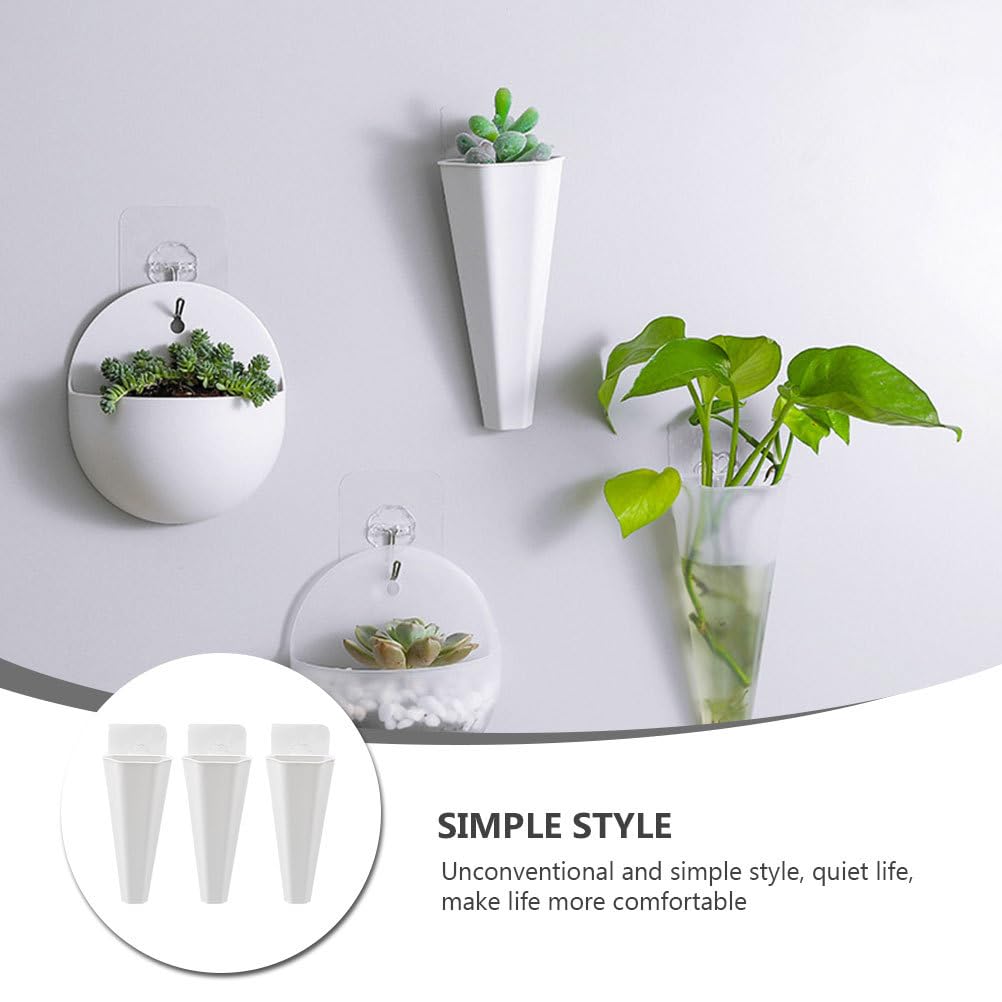 Yardwe Hanging Flower Pot 9Pcs Set White Plastic Wall Planters for Indoor and Outdoor Garden Decor Hydroponic and Trailing Compatible