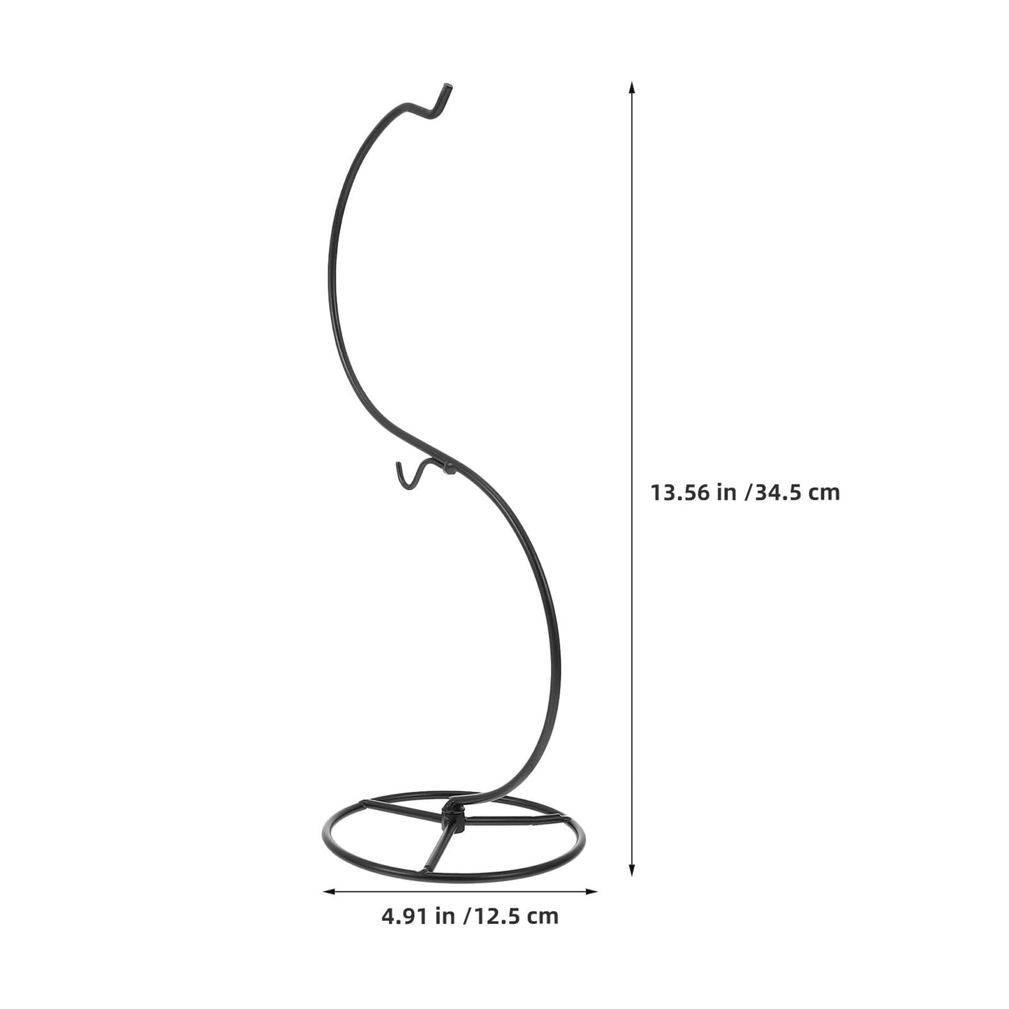 TOYANDONA 2pcs Small Iron Micro Landscape Bottle Hanger Stand, Black S-shaped Desktop Plant Display Hook for Indoor Terrarium and Hanging Glass Globe Decoration