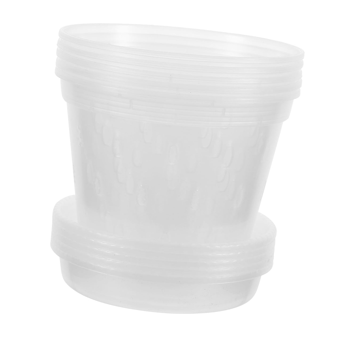 GANAZONO Plant Pots Indoor Orchid Pot Orchid 5 Sets s with Holes and Saucers, Clear Plastic Plant Indoor 6 Inch 6 Inch