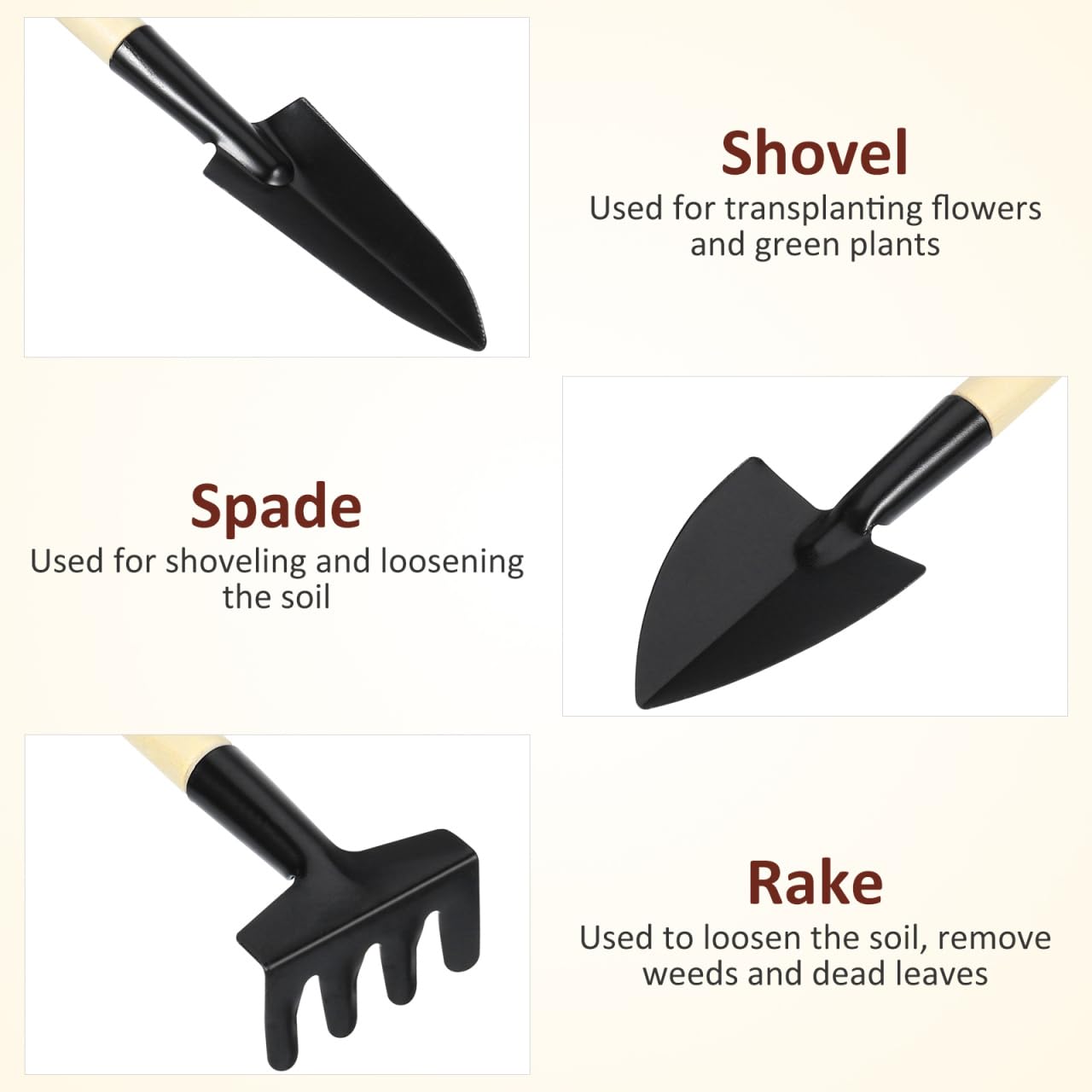 BESPORTBLE 10sets Mini Gardening Tools Handle Planting Tools Kit for Transplanting Flower and Vegetable Gardening