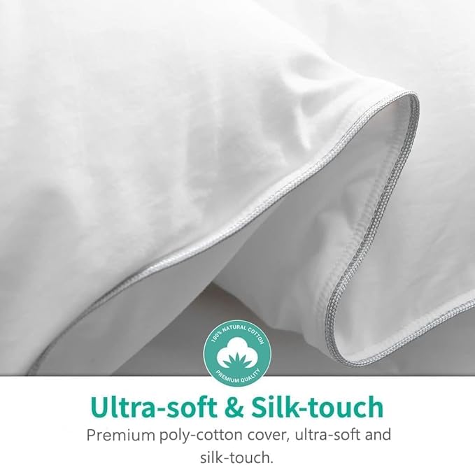 APSMILE Queen Size Heavyweight Down Feather Fibers Comforter for Winter Weather/Sleeper - Ultra-Soft High Fill-Power Duvet Insert, 55 Oz Fluffy Thicker Hotel Collection Comforter (90x90, Solid White)
