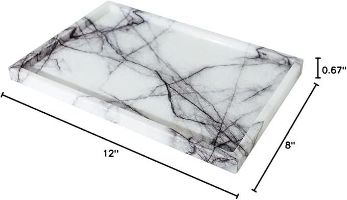 Real Luxurious Vanity Tray Natural Genuine Marble Storage Tray