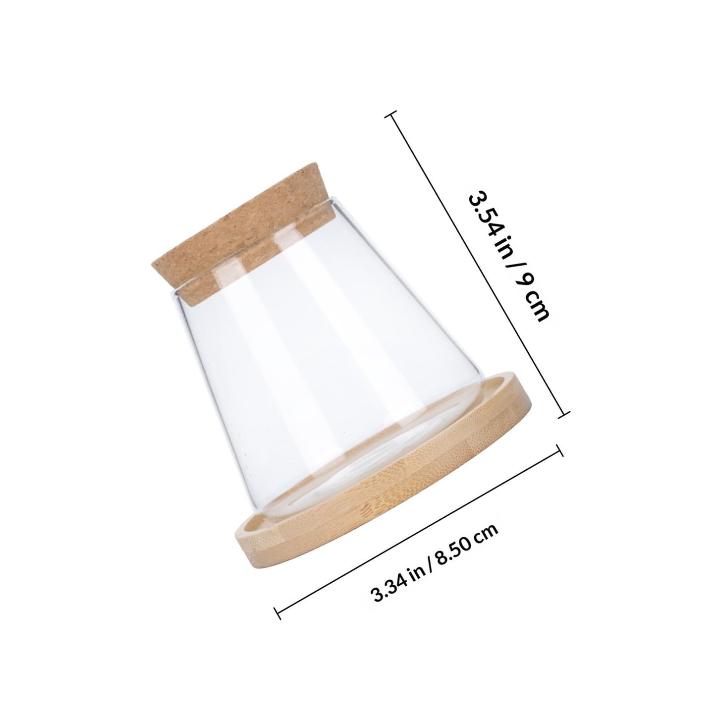 Uonlytech Hydroponic Glass Vase with Wooden Stopper and Dipper, Plant Terrarium for Indoor Gardening, Desktop Flower Pot for Office and Home Décor
