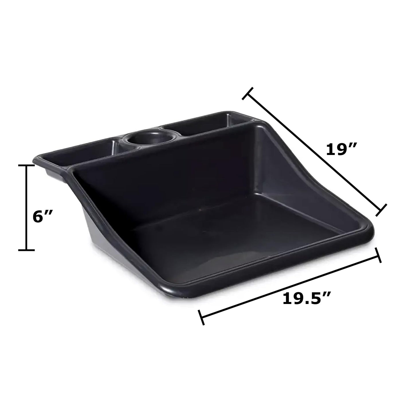 Garden Compact Tidy Tray – Black, 19" L x 19.5" W x 6" H – Sturdy One-Piece Potting Tray, Indoor/Outdoor Gardening, Recycled Plastic, Lightweight, Versatile Use