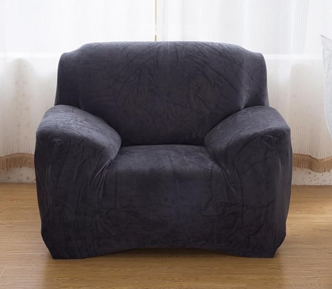 vctops 1-Piece Velvet Plush Stretch Chair Sofa Slipcover Soft Fuzzy Fluffy