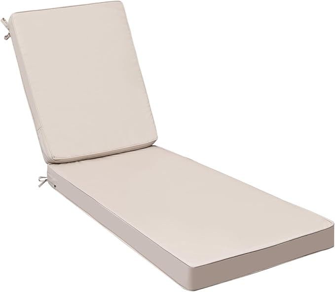 AAAAAcessories Outdoor Chaise Lounge Cushions, Fade-Resistant, Waterproof Patio