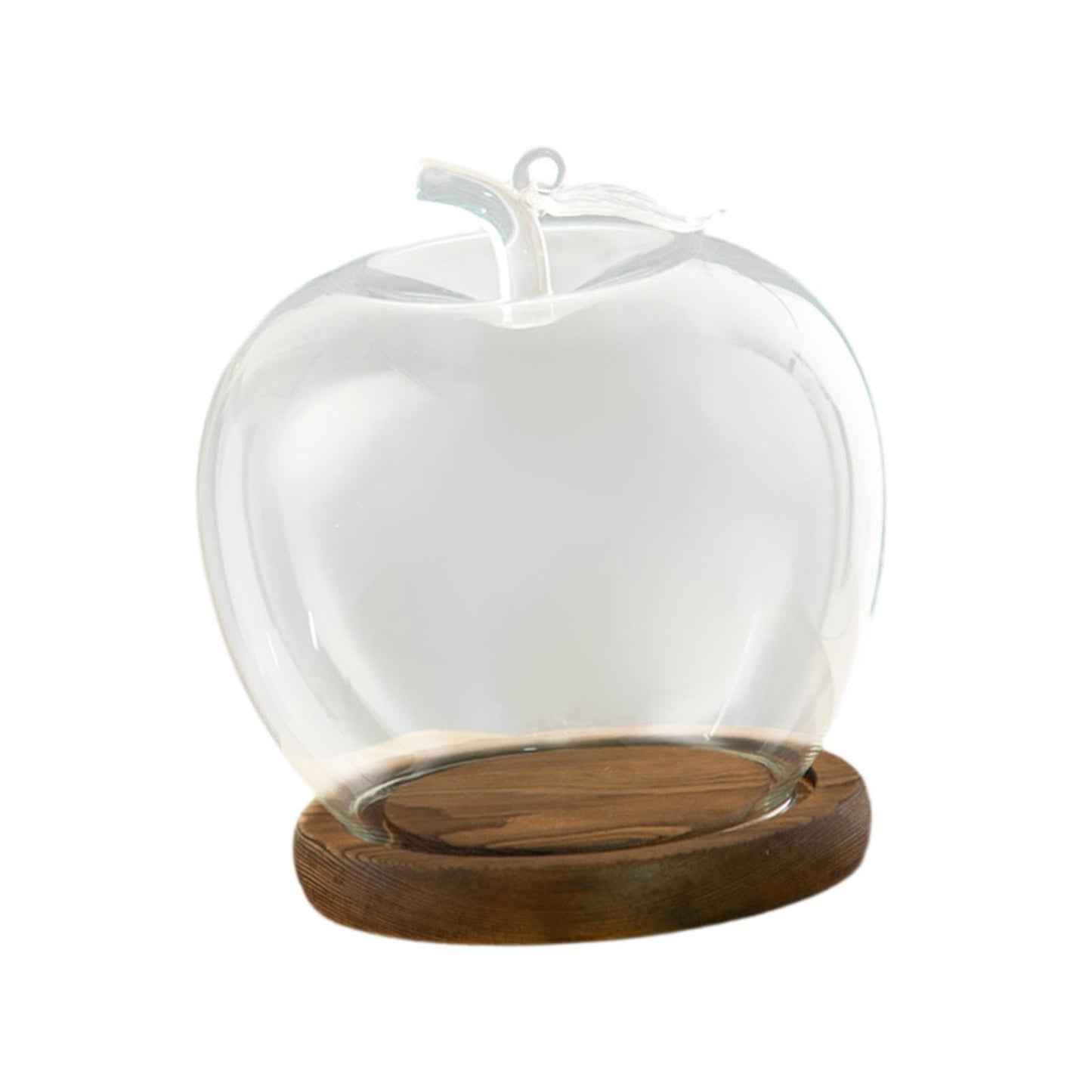 Clear Glass Dome Jar with Wooden Base Decorative DIY Flower Craft Tabletop Display Dia 3.5inch for Home Decor Valentine's Day, Coffee