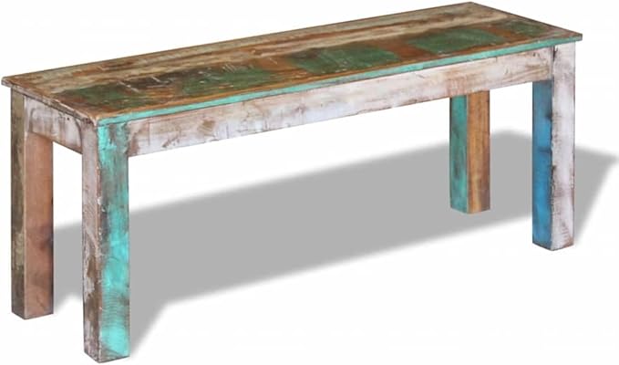 vidaXL Bench Solid Reclaimed Wood Dining Seats Outdoor Home Hall Chair Lounge