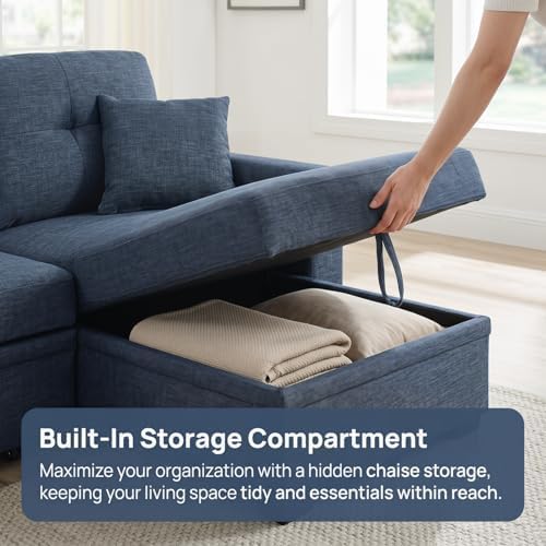 Convertible Sofa Bed, L Shape Sleeper Sofa