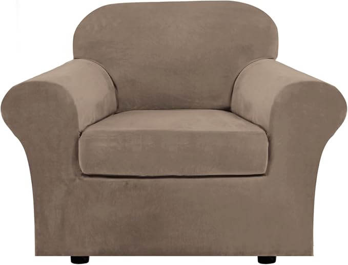 H.VERSAILTEX Rich Velvet Stretch 2 Piece Cover Chair Slipcover Sofa Cover