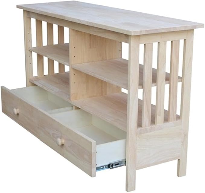 IC International Concepts, Mission Entertainment/TV Stand, Solid Real Wood