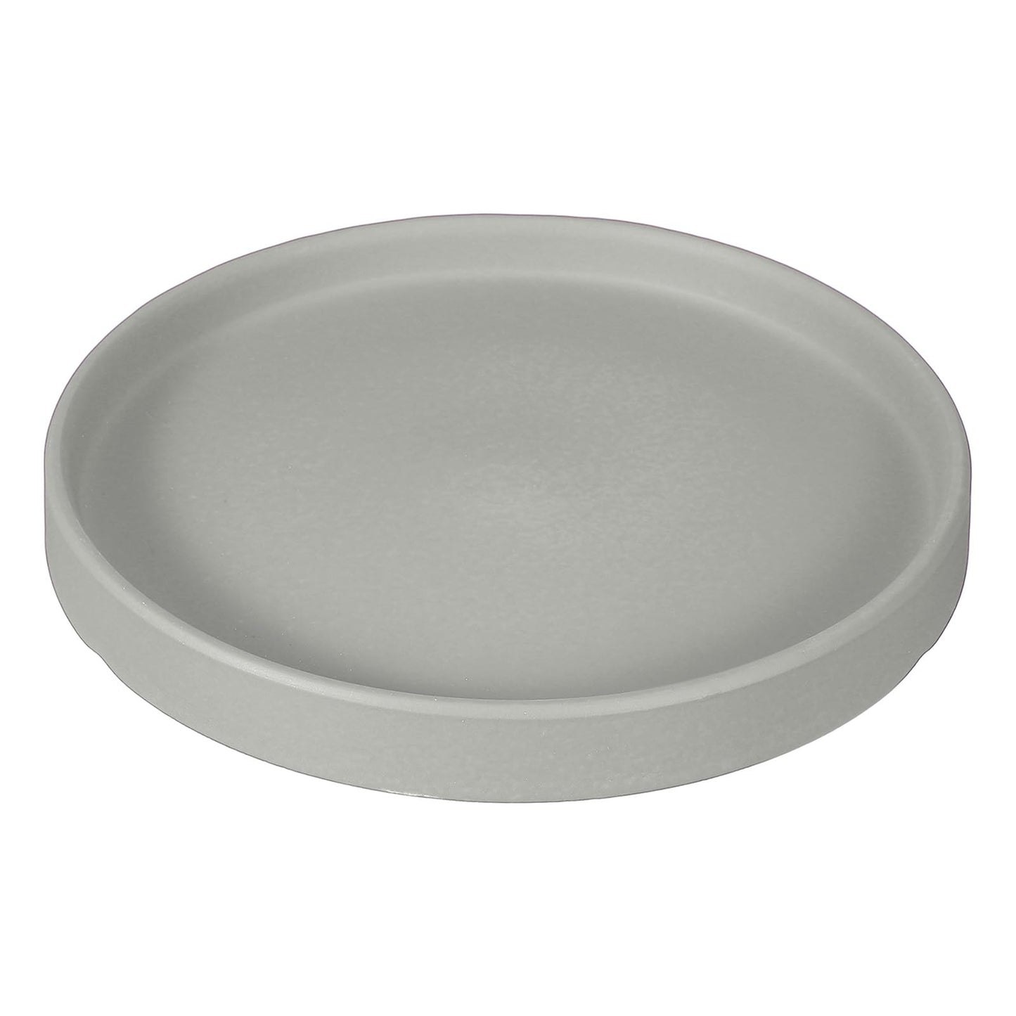 YELARXI 6.7 Inch Ceramic Plant Saucers, Round Flower Planter Water Trays Ceramic Plant Saucer Pot Tray -Fitting for (Outdoor/Indoors/Garden/Planting/Water/Flower/Coffee) Light Gray