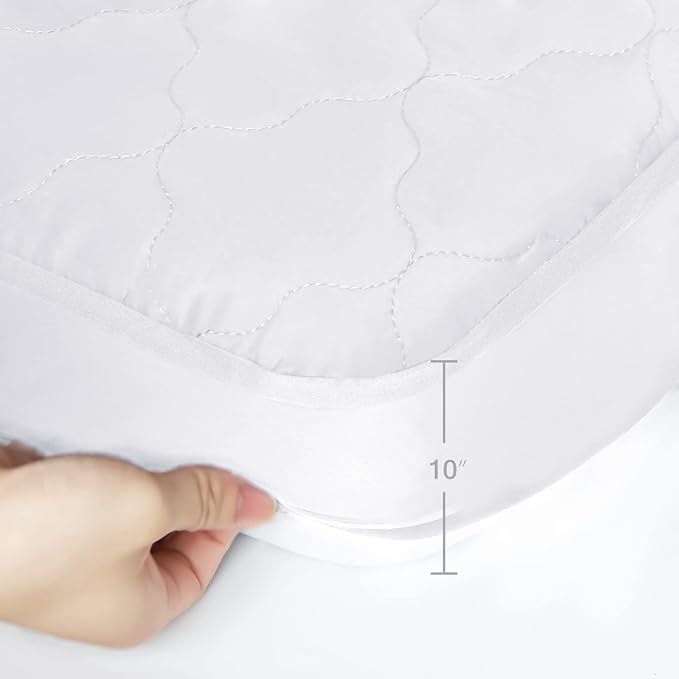 Cot Mattress Pad Protector Waterproof, Quilted Cot Size Mattress Cover 30" X