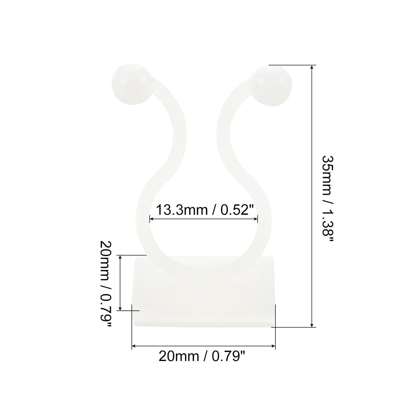uxcell 100Pcs Plant Climbing Wall Fixture Clips, Plant Fixer Self-Adhesive Hooks Wire Fixing Supporting for Indoor Outdoor Decoration and Cable Wire Fixing (White, 13.3mm/0.52")
