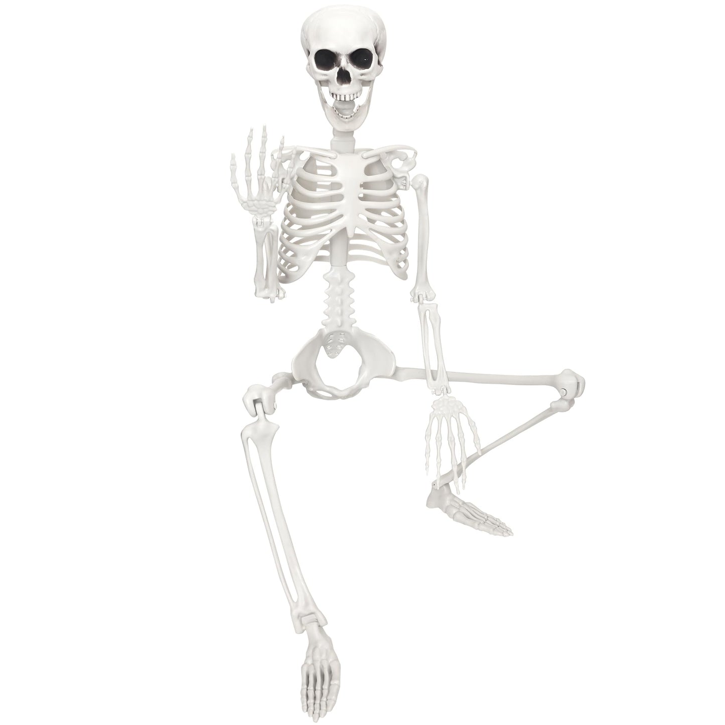 SHOCOSTO Skeleton Halloween Decor,3Ft Life Size Skeleton Full Body Plastic Human Bones for Halloween Decoration