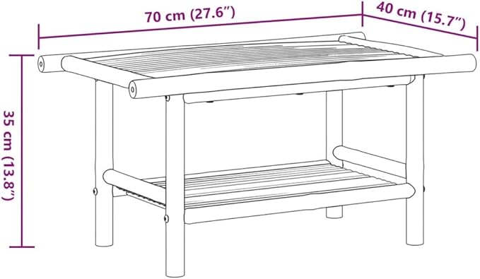 Natural Bamboo Coffee Table