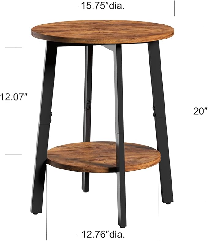 sthmec Side Table Set of 2, Small Round End Table