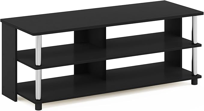 Furinno Sully 3-Tier Stand for TV up to 48 Inch, Americano/Chrome