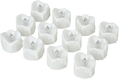 eLander LED Tea Lights Flameless Candle with Timer, 6 Hours on and 18 Hours Off, 1.4 x 1.3 Inch, Warm White, [12 Pack] (New Warm White)