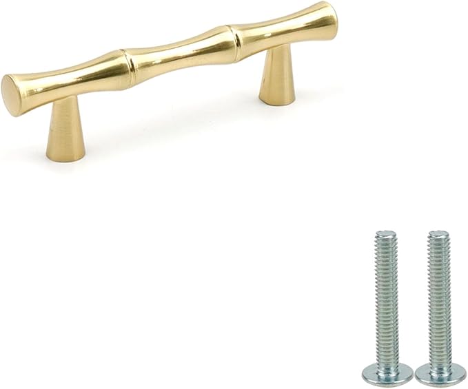 2PCS Bamboo Shape Handle, Zinc Alloy Cabinet Handles, 2.5 Inch Hole Distance