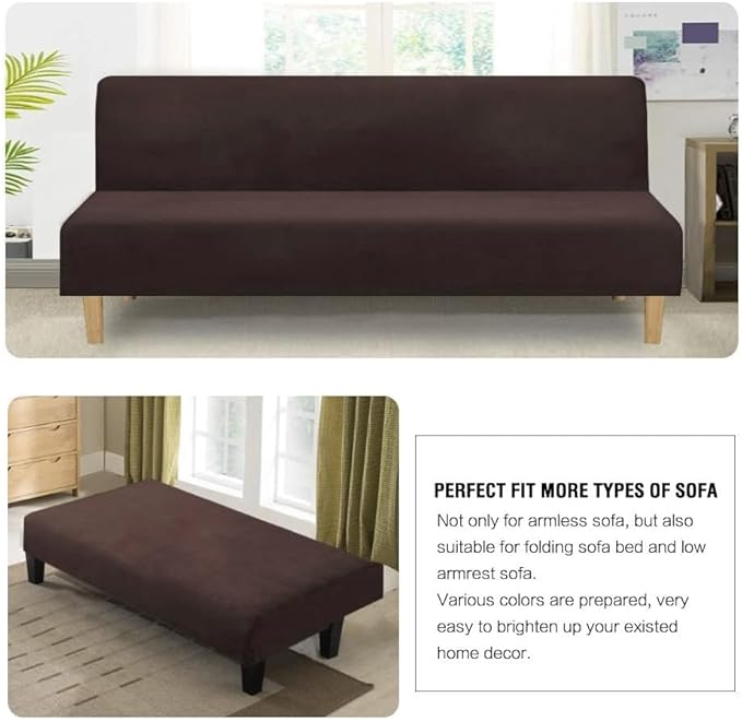 H.VERSAILTEX Real Velvet Futon Cover Armless Sofa Covers Sofa Bed Covers