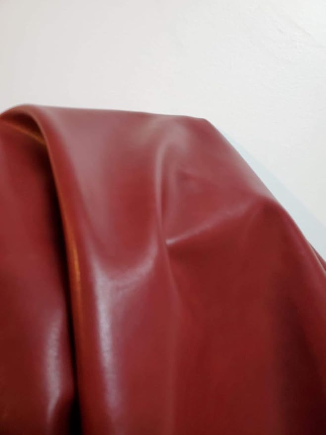 NAT Leathers | Burgundy Red Soft Faux Vegan Leather PU | 1 Yard Cut by Yard |