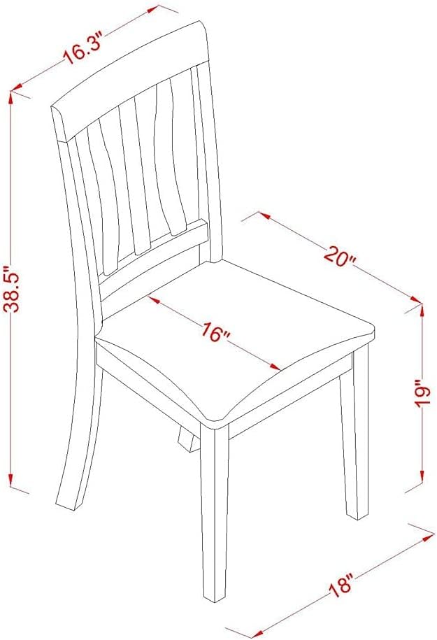 East West Furniture ANC-CAP-W Antique Dining Room Chairs