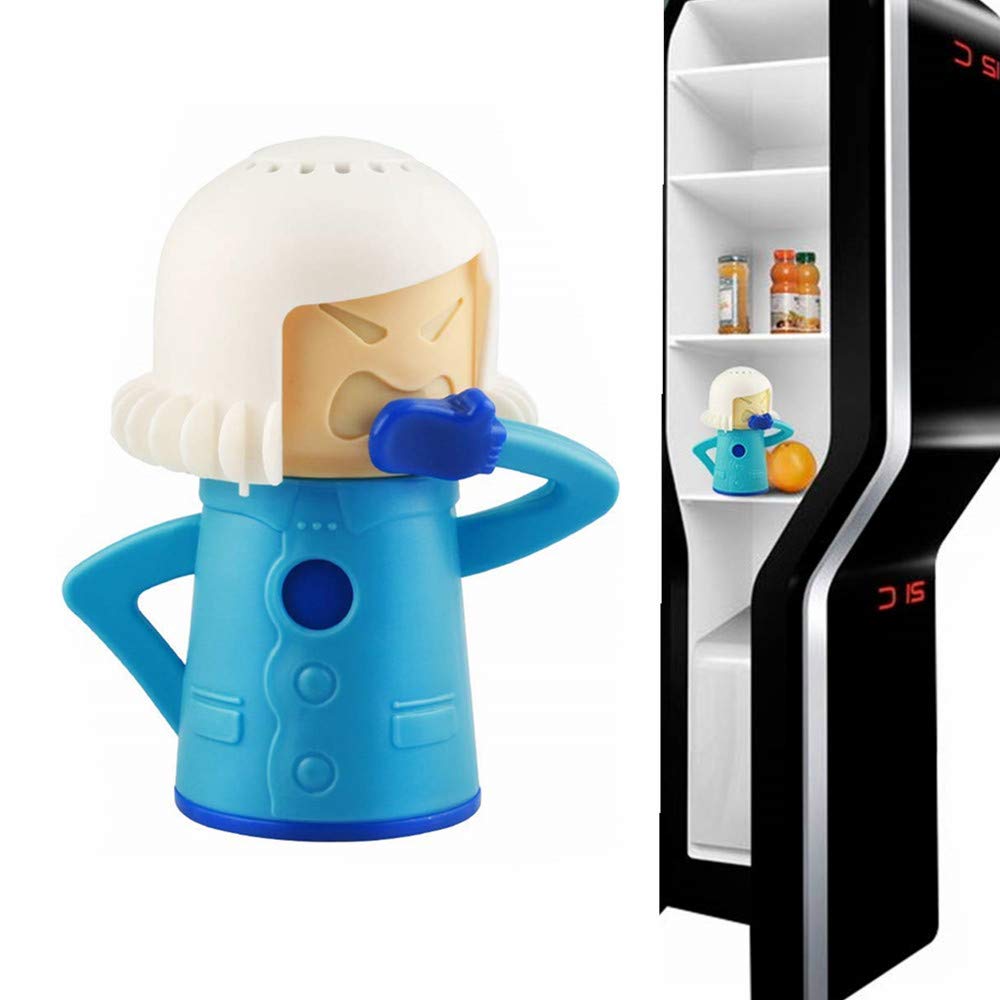 Chilly Cold Mama Fridge Cleaner Baking Soda Freezer Odor Absorber & Freshener Holder, Cool Cold Mama Refrigerator Deodorizer Freezer Odor Household Kitchen Tools, Blue