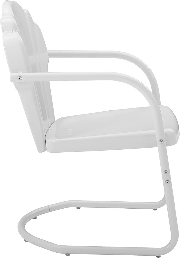 Crosley Furniture Tulip 2-Piece Outdoor Chair Set, Retro Metal Patio Chairs