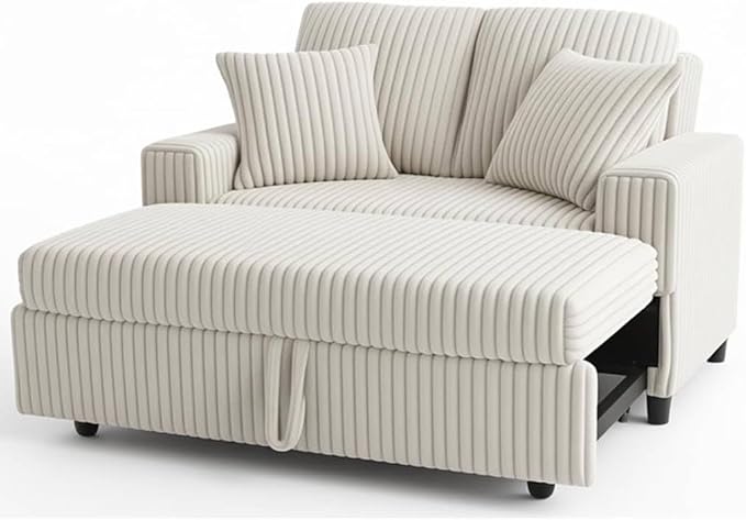 3 in 1 Convertible Sofa Bed，52.8" Pull Out Couch