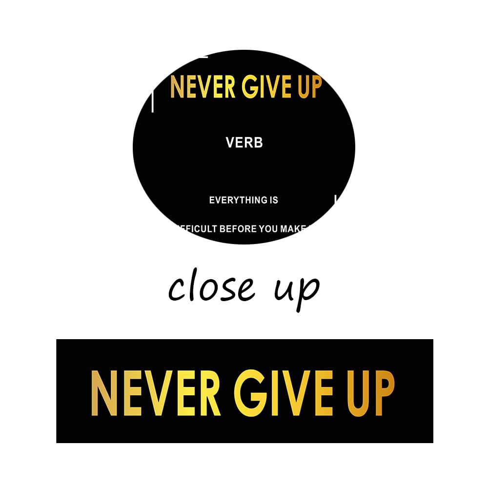 Motivational Canvas Wall Art Inspirational Never Give Up Motto Picture Poster Artwork Inspiring Success Quotes Painting Print for Gym Bedroom Living Room Wall Decoration Ready to Hang [12''Wx 18''H]