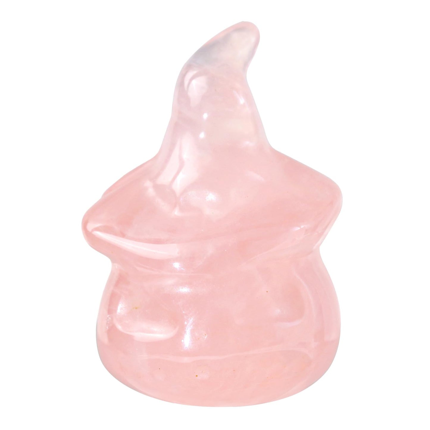 Nupuyai Pack of 2 Carved Ghost Pocket Statue Pumpkin Head Crystal Ghost Sculpture Figurine Halloween Decor for Home Office Tabletop, Rose Quartz