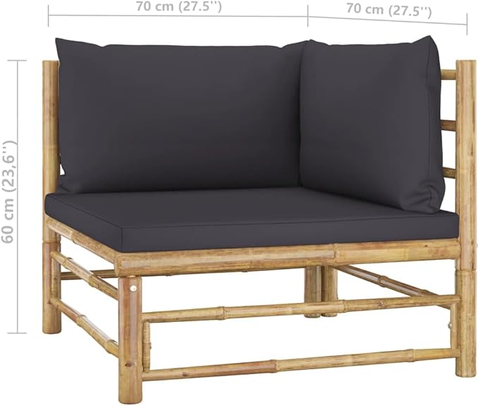 vidaXL Patio Lounge Set 4 Piece, Sectional Sofa