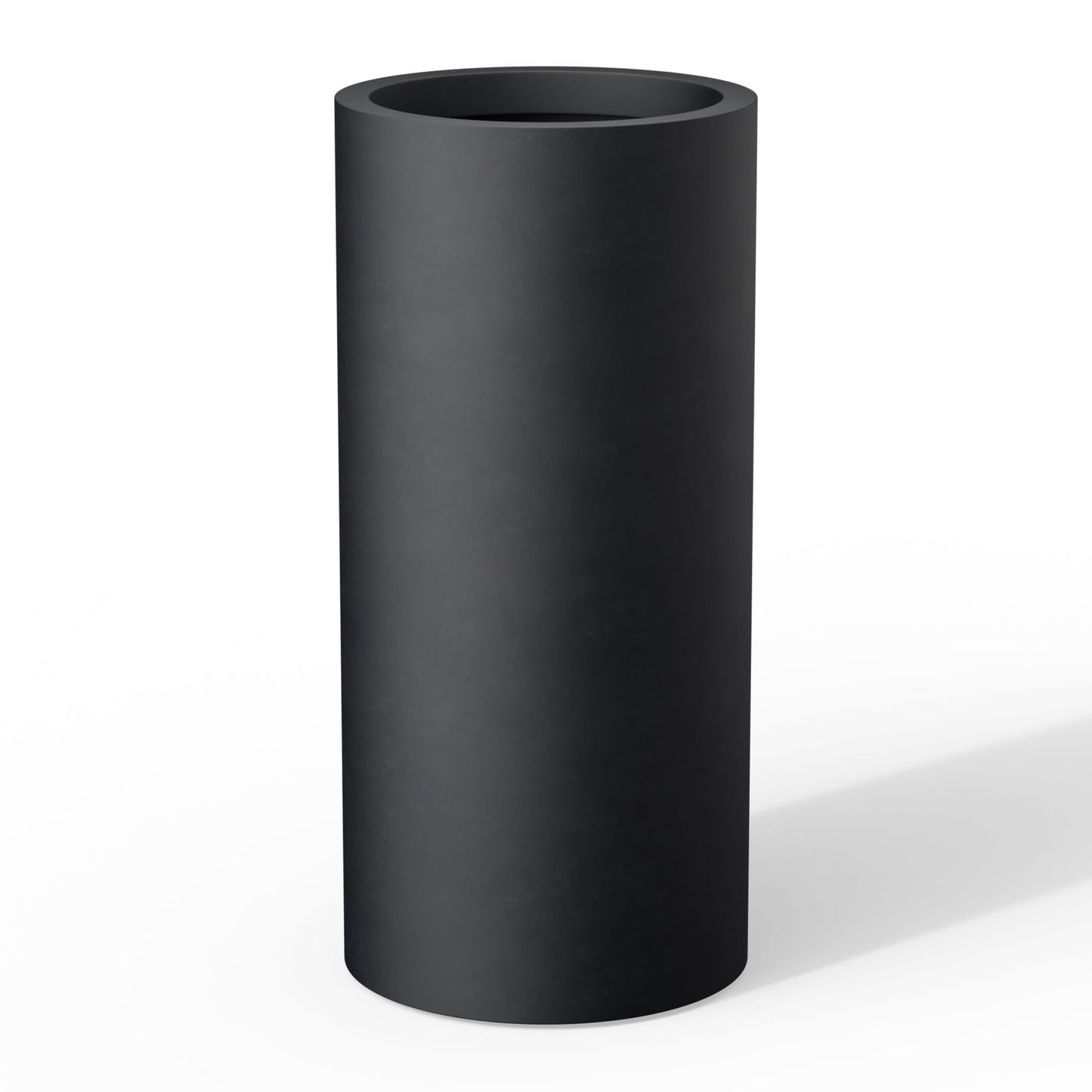 Kante 23.6 Inch Tall Cylindrical Planter, Large Round Plant Pots with Drainage Hole, Made with Concrete, Suitable for Indoor Outdoor Plants, Home Decor, Black