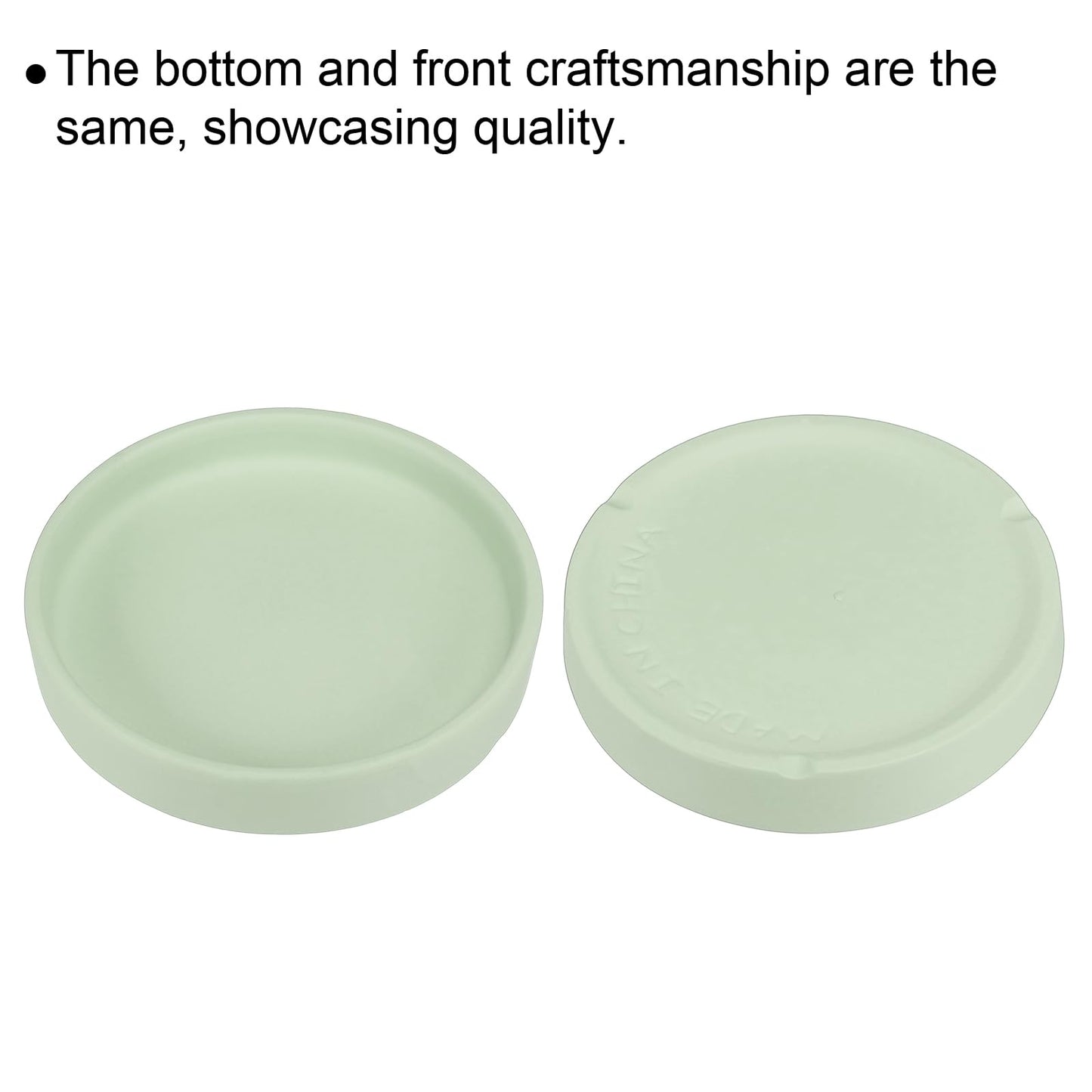 PATIKIL 4.5 Inch Round Ceramic Plant Saucer, 4 Pack Plant Saucer Tray Flower Planter Drip Tray for Indoors Outdoors Patio Balcony, Mint Green