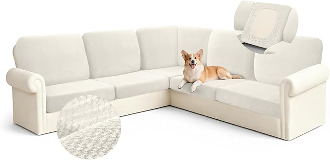 Arfntevss Velvet Corner Sectional Couch Covers Slipcovers L Shape Couch Cushion