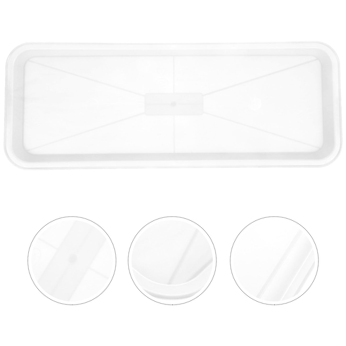 Yardwe 10Pcs Rectangular Plant Tray, Plastic Flower Pot Saucer, Reusable Bonsai Pot Tray, Ideal for Indoor and Outdoor Plants, Prevents Overwatering, Easy to Clean, 15.66 X 5.90 Inch, White