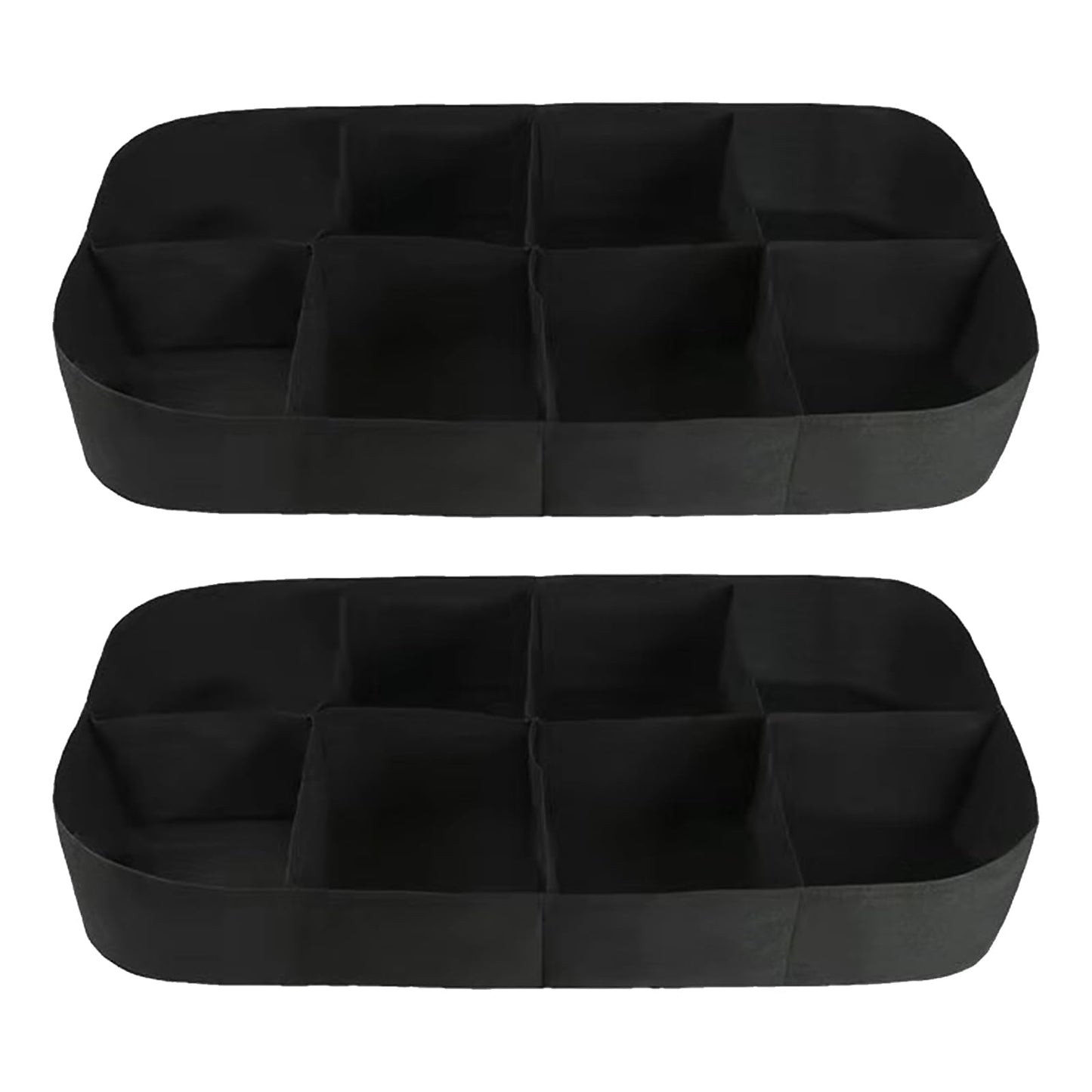 ZUDKSUY 2Pack 128 Gallon Fabric Raised Garden Bed 8 Grids 6x3x1Ft Plant Grow Bags, Square Planters for Outdoor Plants Growing Herbs Flowers Vegetables Potato Grow Bags Outdoor Indoor Gardening