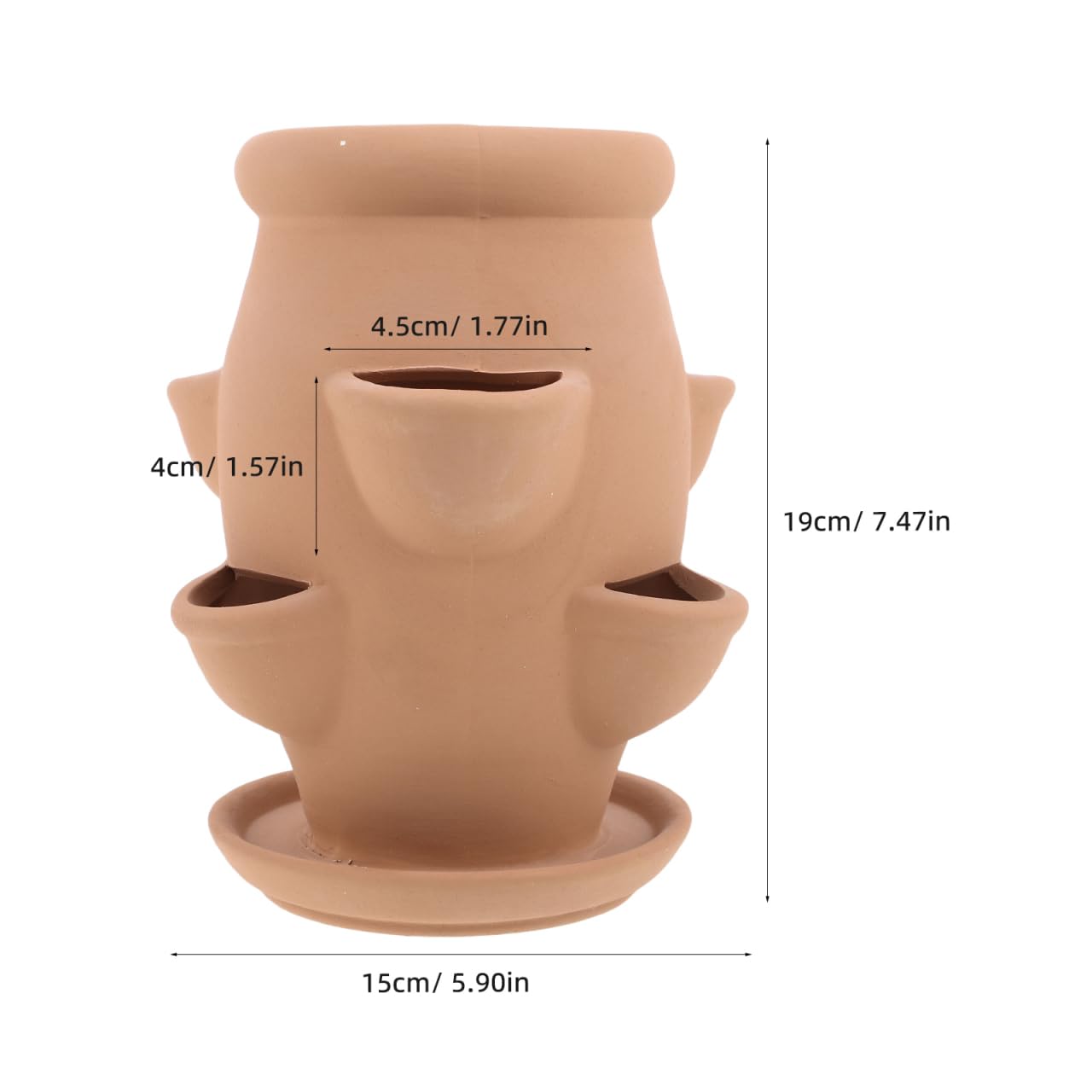 POPETPOP Strawberry Tower Planter : Multi Pocket Strawberry Terracotta Planter Pot Smart Plant Pot for Succulents Flowers, 7.47X5.89X5.89in