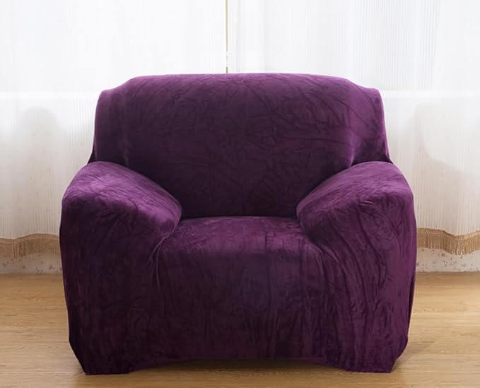 vctops 1-Piece Velvet Plush Stretch Chair Sofa Slipcover Soft Fuzzy Fluffy