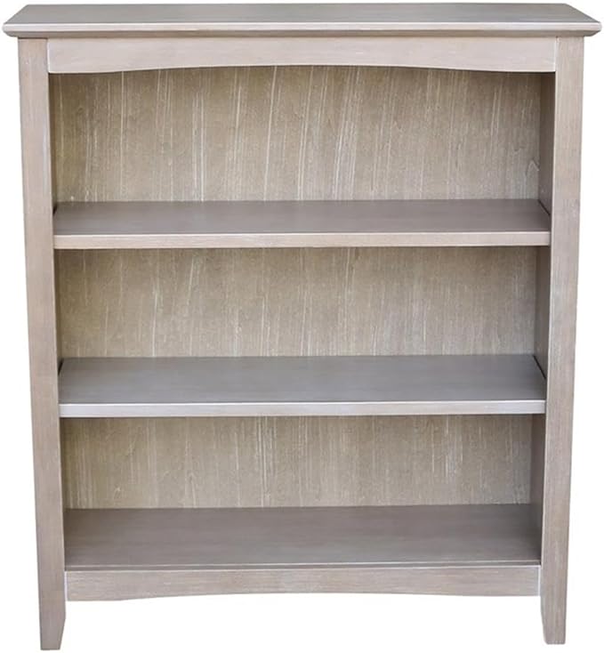IC International Concepts, Shaker Solid Wood Bookcase, 2 Adjustable Shelves